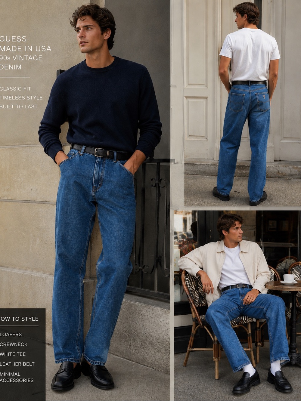 Vintage 90s GUESS Georges Marciano Made in USA Relaxed Fit Jeans Men’s 36